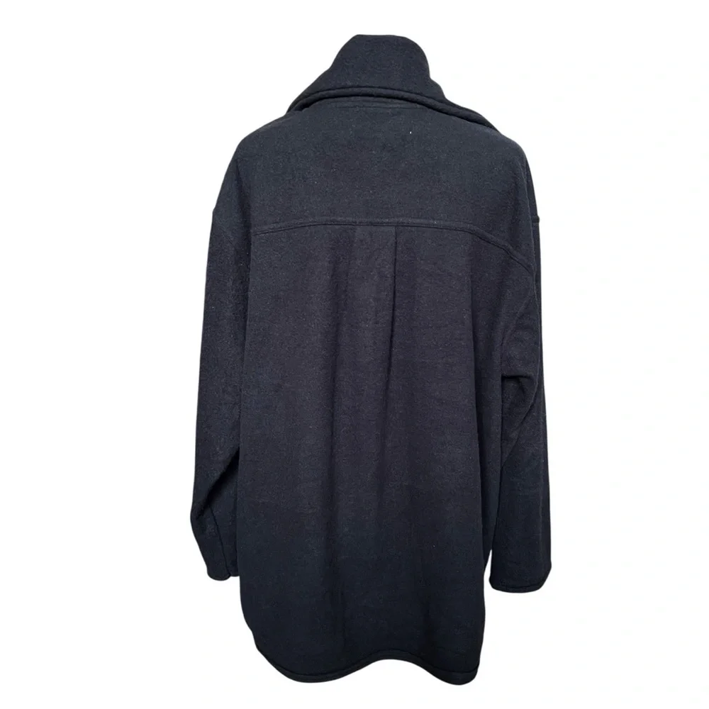 Free People Beach Shirt Size Small Black Fleece Oversized Jacket Soft Comfy Cozy